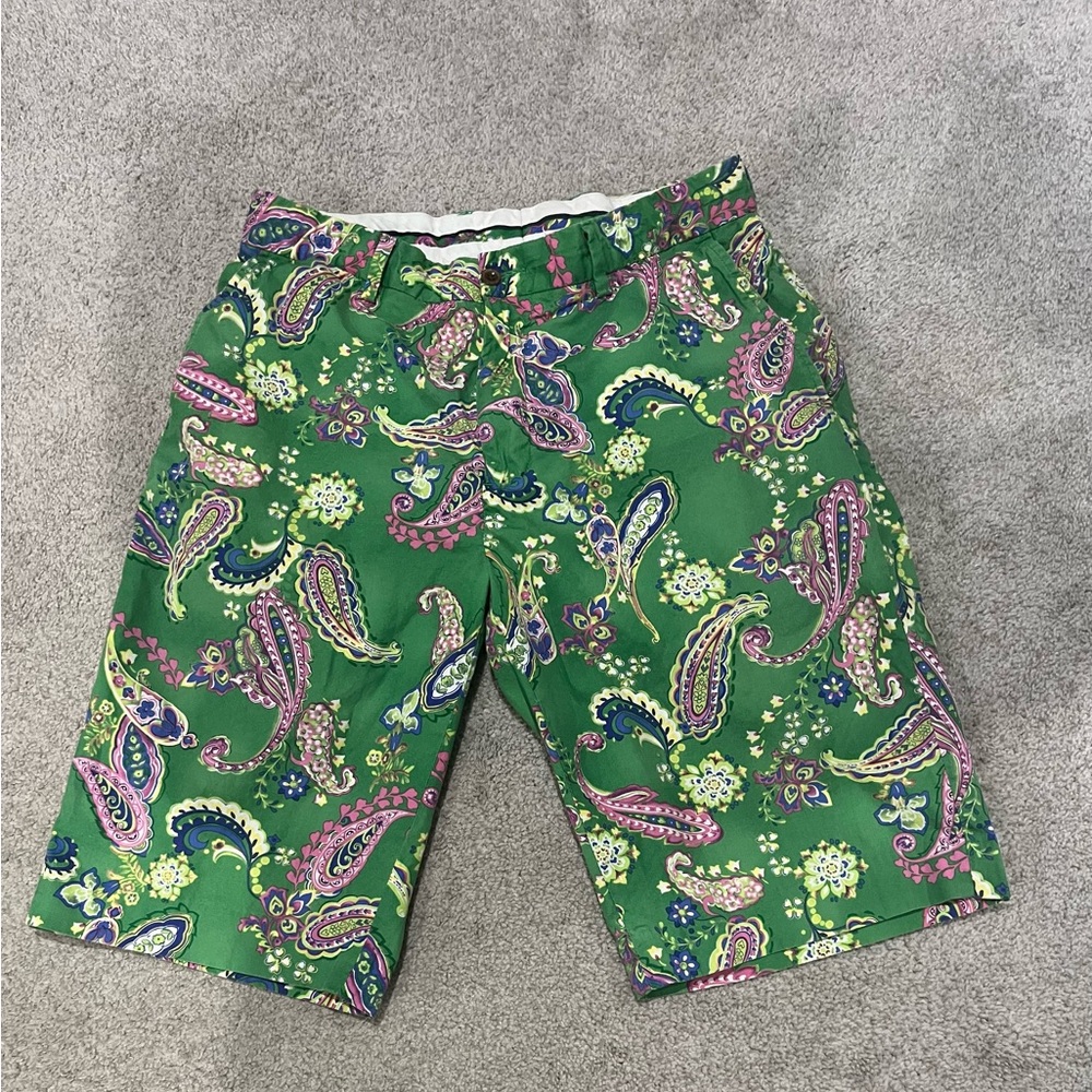 Polo Ralph Lauren Paisley Shorts, Men’s Green & Pink Paisley Shorts 30” Waist